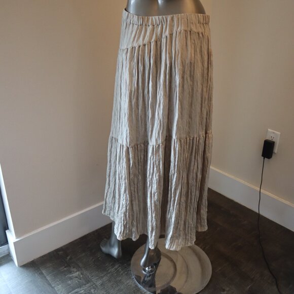 VINCE Tiered Skirt Asymmetric Boho Satin Smokey Quartz Small New Tag $325 - Picture 3 of 6